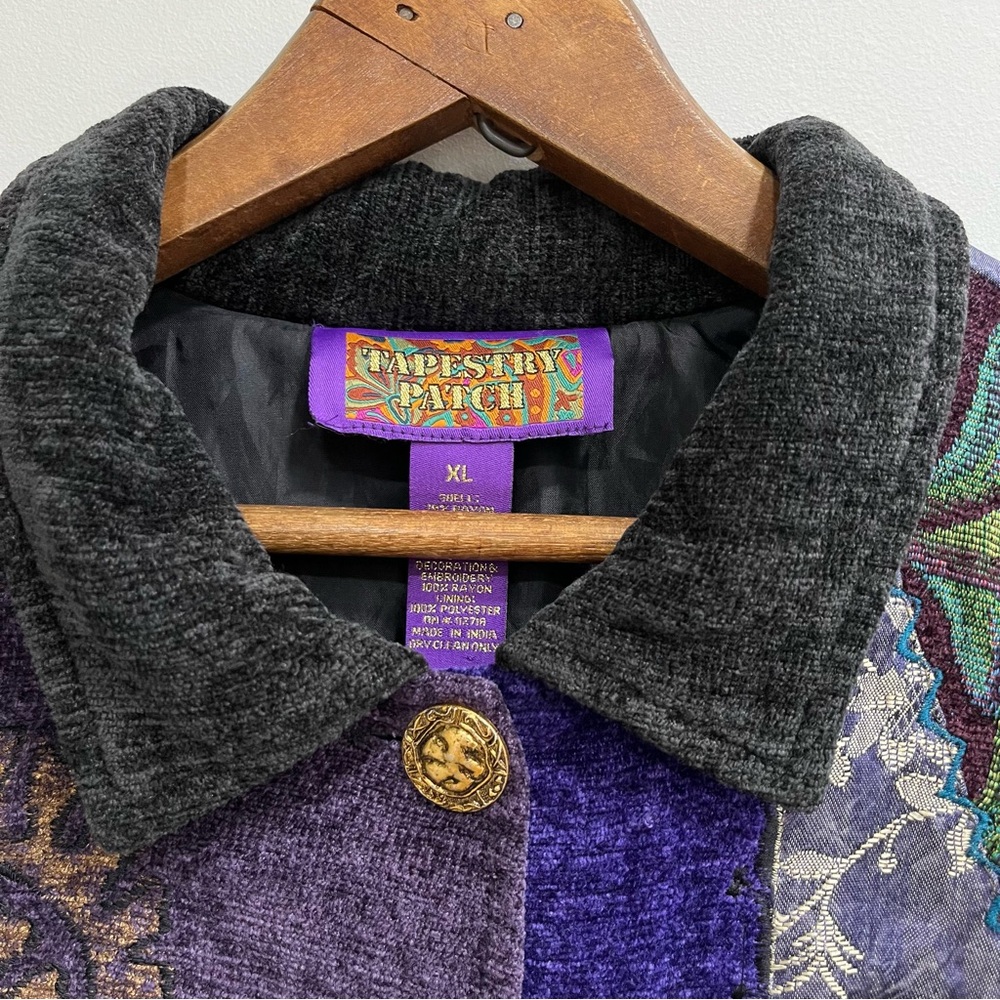 Vintage Tapestry Patch Patchwork Women’s Button U… - image 3